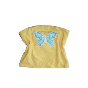 Yellow Butterfly Tube Top